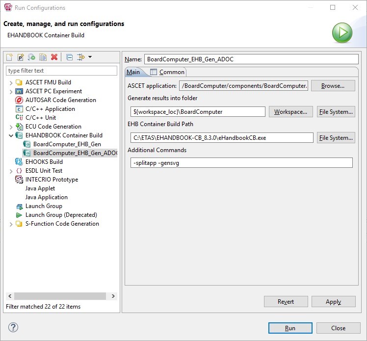 ascet7 boardcomputer new launch config dialog filled gensvg