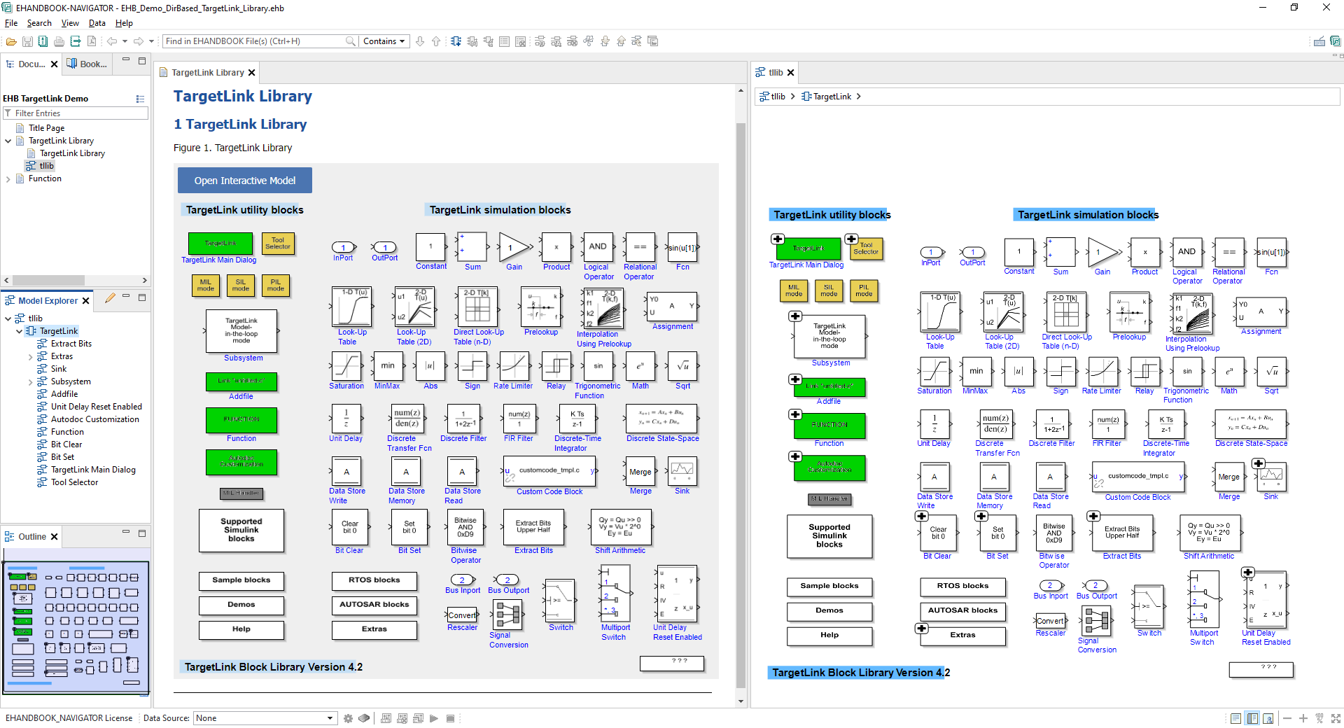 TargetLink Library Screenshot from EHANDBOOK