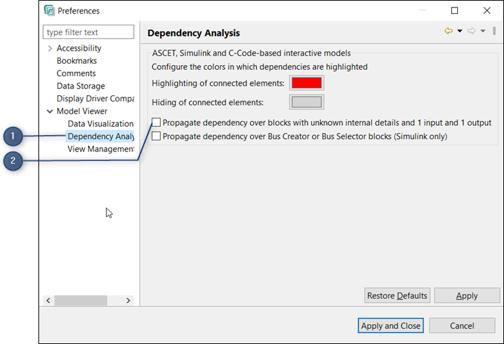 Preferences Dependency Analysis