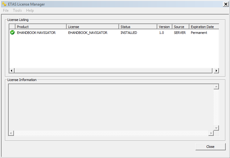 ETAS License Manager