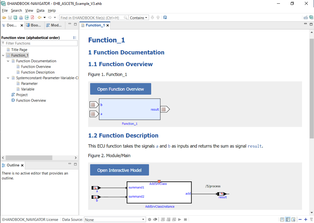 EHANDBOOK including textual documentation