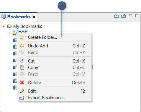 Bookmarks View Context Menu