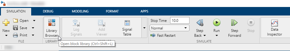 Open Simulink Library Browser