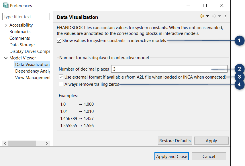 Preferences Display Data Visualization