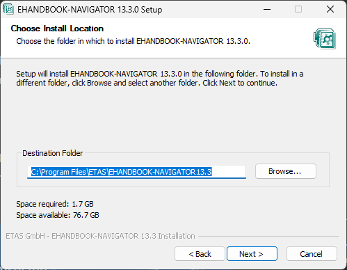 Choose Install Location