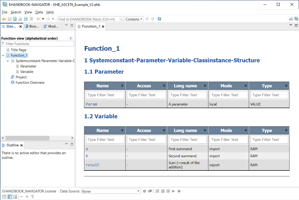 Structured tables for signals and calibrations