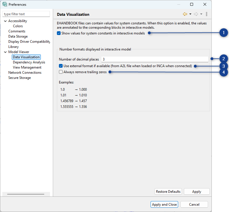 Preferences Display Data Visualization
