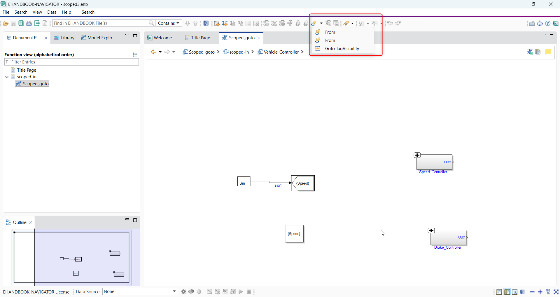 Related Blocks list showing From blocks and Tag Visibility boundary