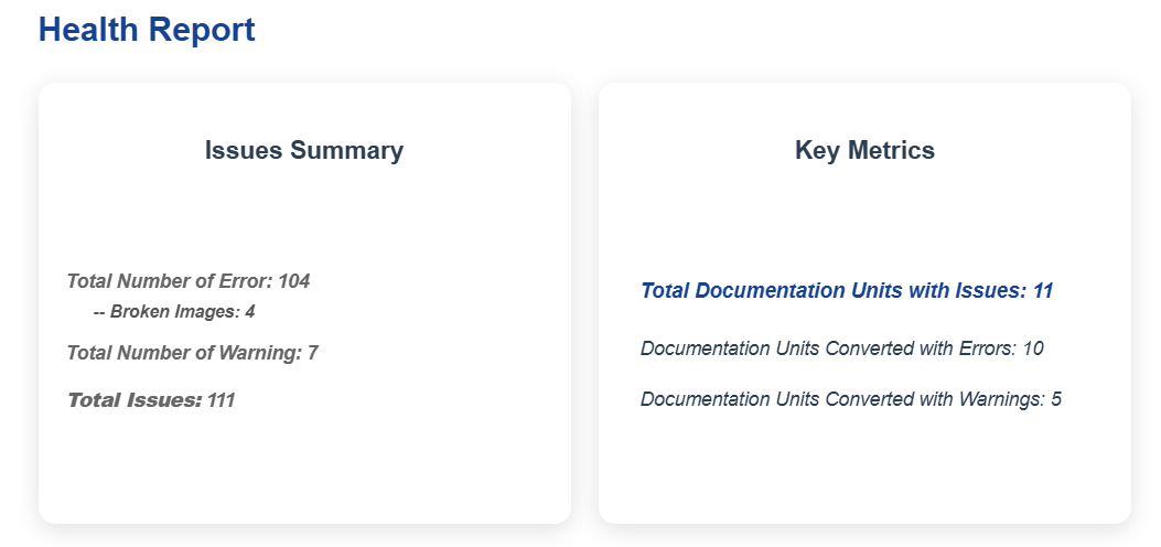 html report health report