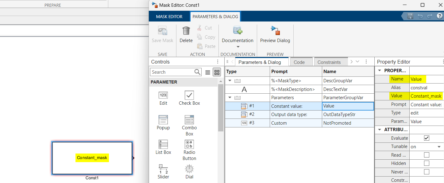 simulink masked constant