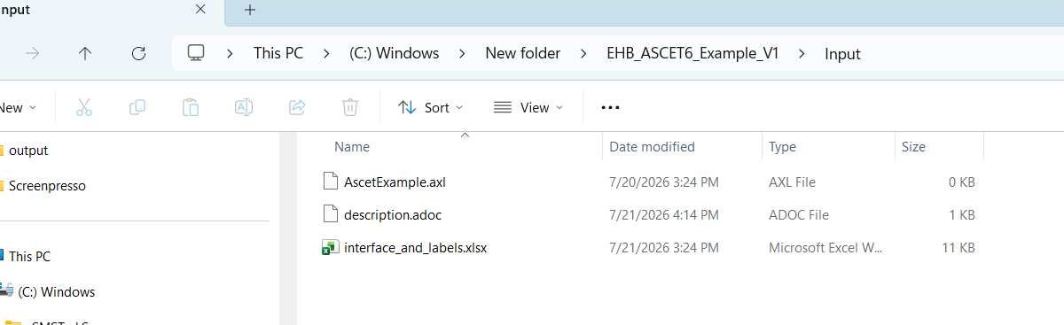 Example project directory