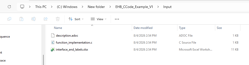 Example project directory