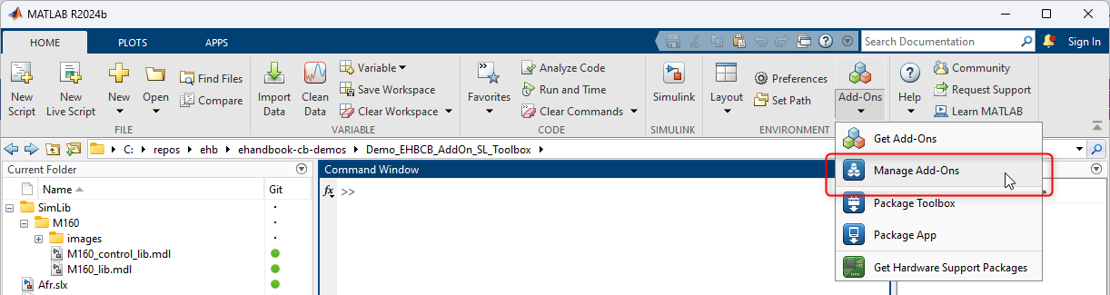 MATLAB Add-on Manager