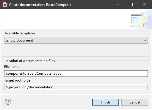 ascet7 link documentation to boardcomputer bd create document dialog