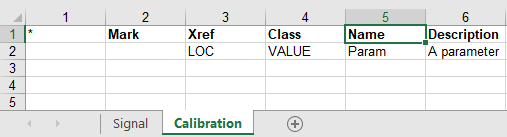 Excel sheet for calibrations