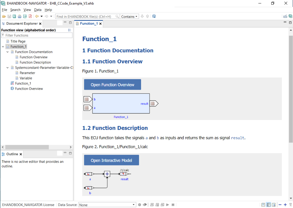 EHANDBOOK including textual documentation