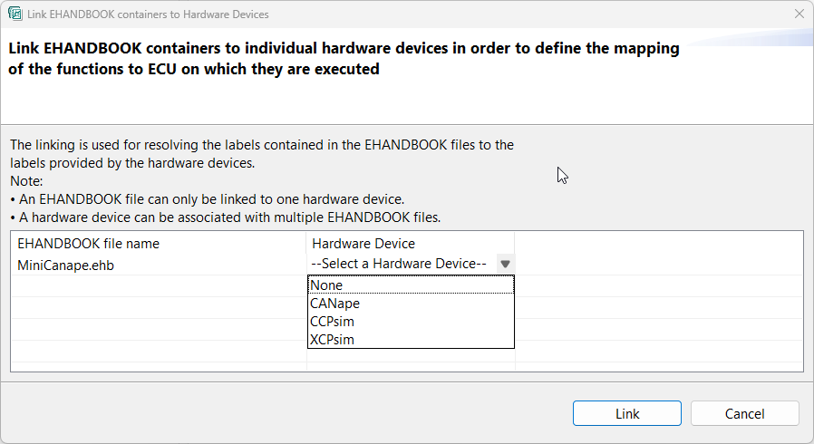 CANape_link hardware device